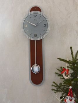 Zegar ścienny do salonu JVD drewno ze szkłem NS17014 41 to ozdobny, prosty zegar pasujący do każdego wnętrza. Ciekawa stylizacja zegara drewnianego ze szkłem. wymarzony prezent (2).JPG